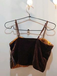 Velvet Bustier Crop Top