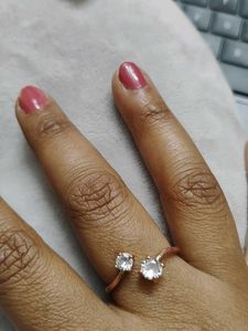 Rose Gold Double Stone Ring