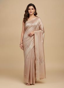 Premium Nude Organza Saree