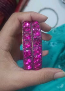 Stunning Pink Rhinestone Bangles