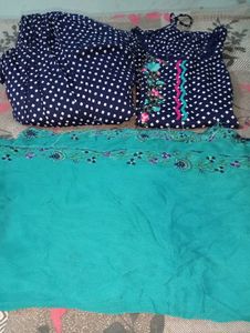 Beautiful Navy Blue Suit With Patiala Salwar