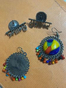 Boho Rainbow Jhumka with musafir earring