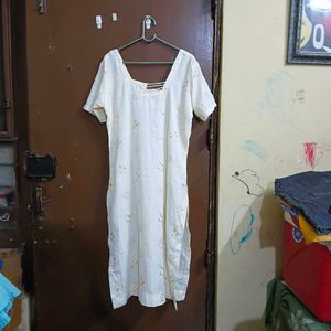 Cream Kurta Set with Pants &amp; Dupatta