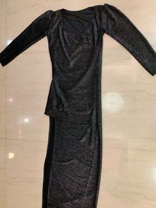 Sparkly Black Long Sleeve Dress