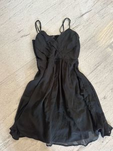 Chic Black Spaghetti Strap Mini Dress