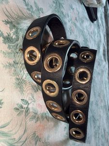 Branded Black belt with golden designs