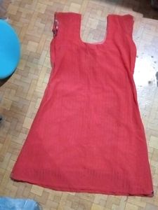 Fire Orange Trim Kurti
