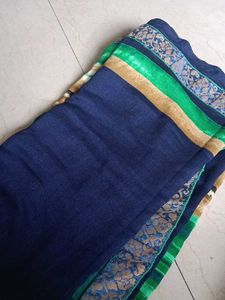 Vibrant Striped Silk Blend Saree