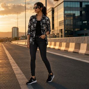 Black & White Floral Print Shirt 😍