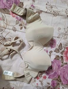 Comfortable Beige Strapless Bra