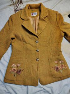 Vintage Embroidered Wool Blazer