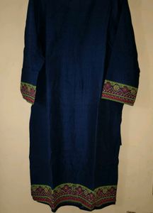Max fashion Elegant Embroidered Navy Blue Kurta