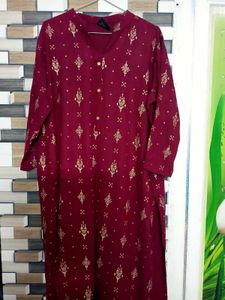✨Elegant Maroon Printed Kurta💞