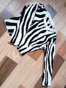 Zebra Print Knit Sweater