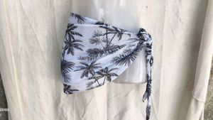 Tropical Print Swim Skirt Cover-Up