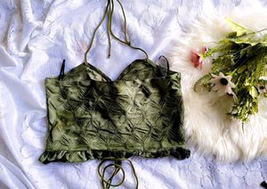 Stylish Lace-Up Halter Crop Top