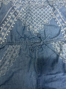 Blue Denim  Printed Romper