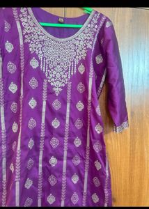 Purple Embroidered Kurta and Annabelle shirt