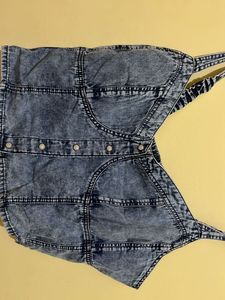 Denim Bustier Crop Top
