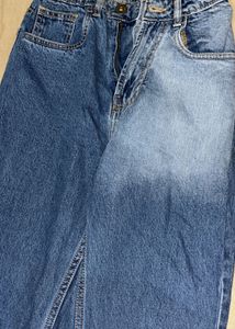 Two-Tone Denim Jeans