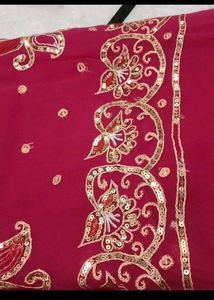 darbari Embroidered Pink Saree