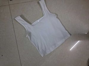 Ribbed Square Neck Tank Top