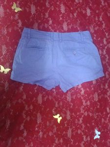 Periwinkle Linen Mini Shorts
