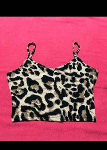 Leopard Print Crop Cami Top