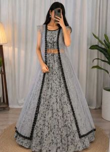 Blue &amp; Grey Printed Kurta Set
