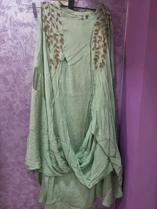 Elegant Mint Green Embellished Gown