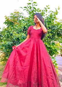 Maroon gown with Bow