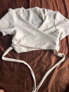White Wrap Crop Top