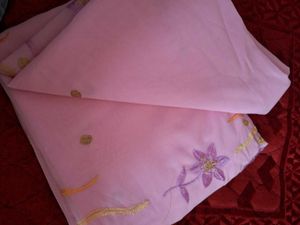 Beautiful Pink saree with Floral Design