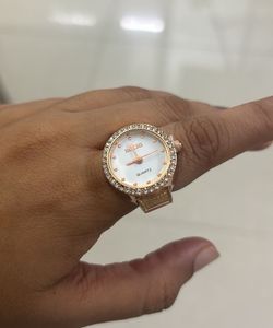 Bozhi Elegant Ring Watch with Crystal Accents