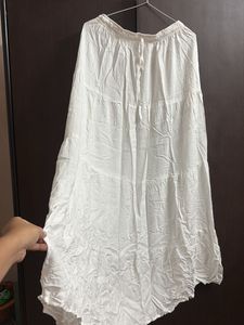 Flowy White Tiered Skirt