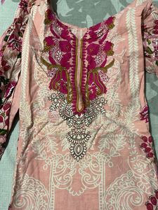 Pink Printed Kurta Set- without duppata