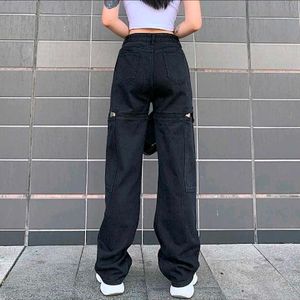Black Thigh Cut Jeans