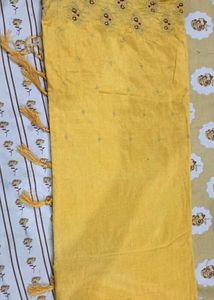 Vibrant Yellow Ethnic Dress Material with Intricat