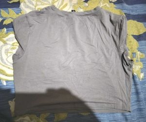 Grey Cropped T-Shirt