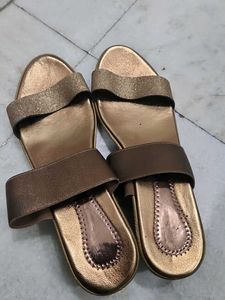 Golden Bronze Slip-On Sandals