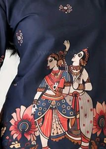 Black Kalamkari Short Kurti