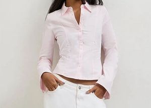 WESTSIDE NUON Chic Pink Button-Up Shirt