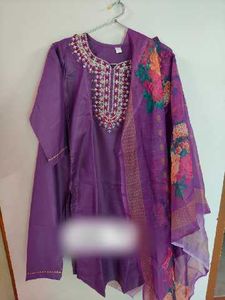 Purple Embroidered Kurta Set