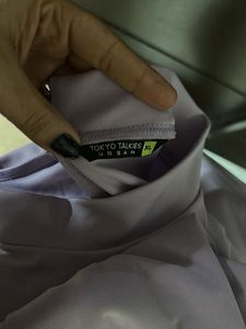 Lavender Mock Neck Midi Dress