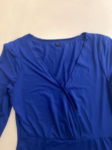 Royal Blue V-Neck Wrap Dress