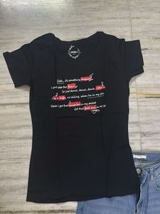 Graphic Print Black T-Shirt