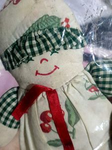 Vintage Cherry Embroidered Plush Doll