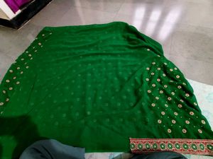 Stunning Emerald Green Saree