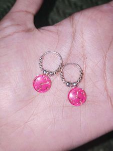 Cute Pin💗k Clock Hoop Earrings for women
