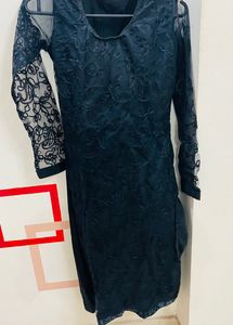 Long Black Straight Kurta In A1 Condition